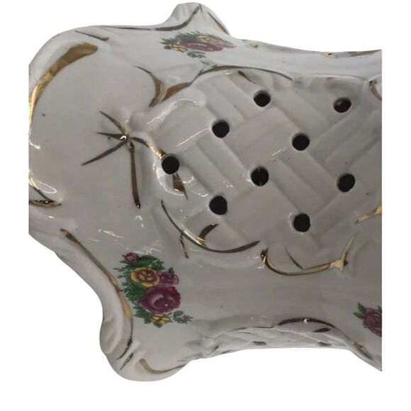 Vintage Porcelain Lampshade - Victorian Style with Roses and Gold Accents - Picture 6 of 6